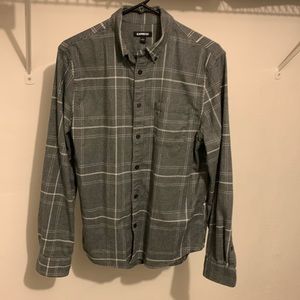 Express gray flannel shirt button up size small